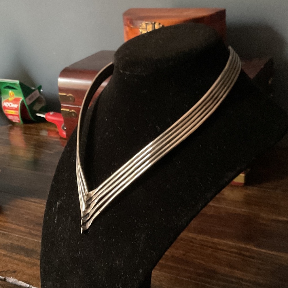 1980’s Bebot Glam Real Silver Choker - Picture 4 of 5